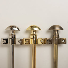 Antique Brass Stair Rods with Mushroom Finials - 725mm - Brass bee