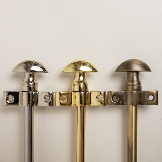 Antique Brass Stair Rods with Mushroom Finials - 725mm - Brass bee