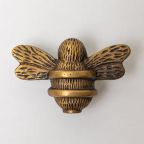 Brass Bee Drawer Cabinet Knob - Heritage Finish - Brass bee