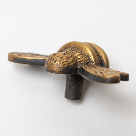 Brass Bee Drawer Cabinet Knob - Heritage Finish - Brass bee