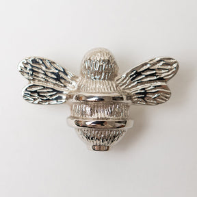 Brass Bee Drawer Cabinet Knob - Nickel Finish - Brass bee