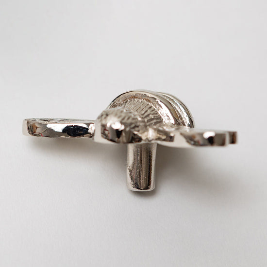 Brass Bee Drawer Cabinet Knob - Nickel Finish - Brass bee