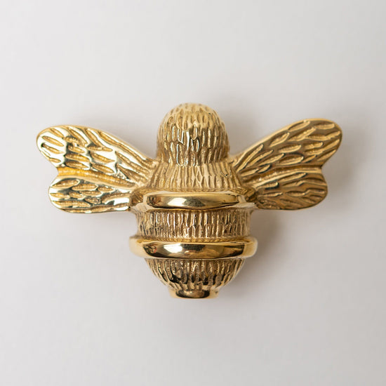Brass Bee Drawer Cabinet Knob - Brass Finish - Brass bee