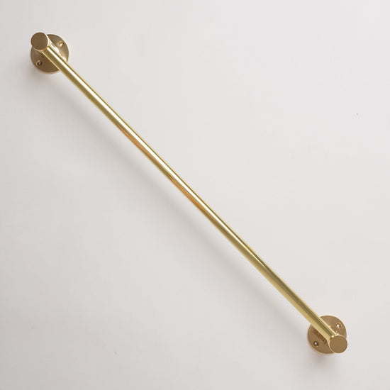 Polished Brass Hook Rail with 3 Brass hooks - Solid Brass - Brass bee