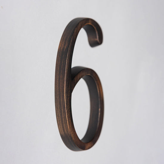 Premium Floating Plain House Numbers in Oiled Bronze Finish 0-9 - Brass bee