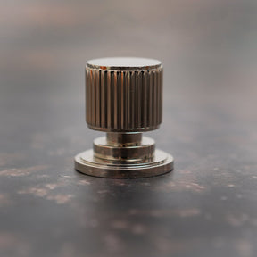 Solid Brass Straight Knurled Kitchen Pull Handles & Knobs - Polished Nickel Finish - Brass bee