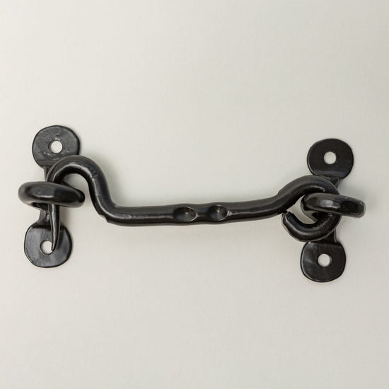 Black Cabin Hook and Eye Door Holder - 8 Sizes - Brass bee