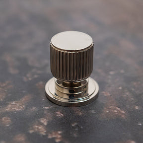 Solid Brass Straight Knurled Kitchen Pull Handles & Knobs - Polished Nickel Finish - Brass bee