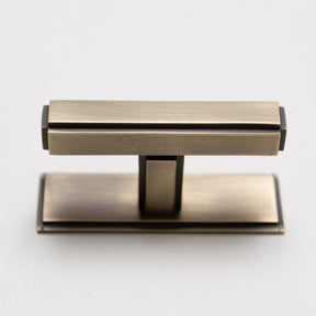 Solid Brass Art Deco Kitchen Pull Handles & Knobs with Backplates - Antique Brass Finish - Brass bee