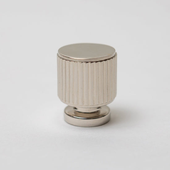 Solid Brass Straight Knurled Kitchen Pull Handles & Knobs - Polished Nickel Finish - Brass bee