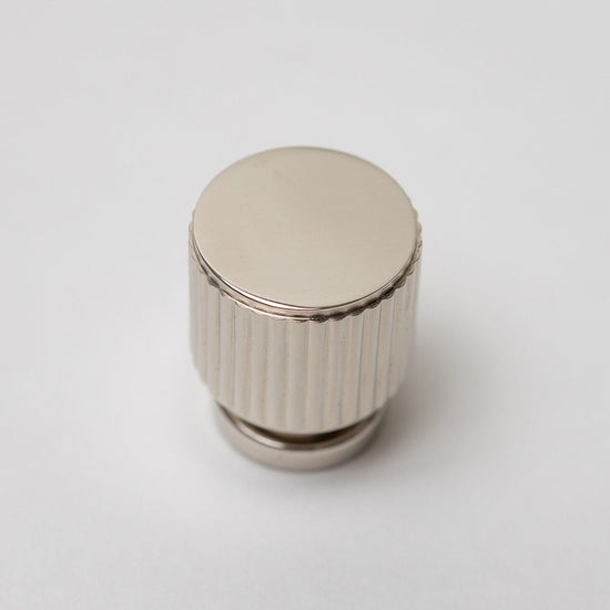 Solid Brass Straight Knurled Kitchen Pull Handles & Knobs - Polished Nickel Finish - Brass bee