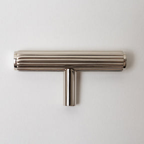 Solid Brass Straight Knurled Kitchen Pull Handles & Knobs - Polished Nickel Finish - Brass bee