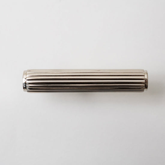 Solid Brass Straight Knurled Kitchen Pull Handles & Knobs - Polished Nickel Finish - Brass bee