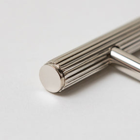 Solid Brass Straight Knurled Kitchen Pull Handles & Knobs - Polished Nickel Finish - Brass bee