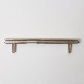 Solid Brass Straight Knurled Kitchen Pull Handles & Knobs - Polished Nickel Finish - Brass bee