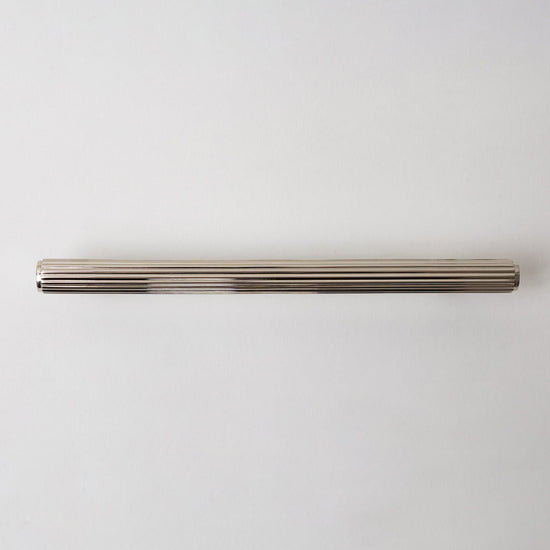 Solid Brass Straight Knurled Kitchen Pull Handles & Knobs - Polished Nickel Finish - Brass bee