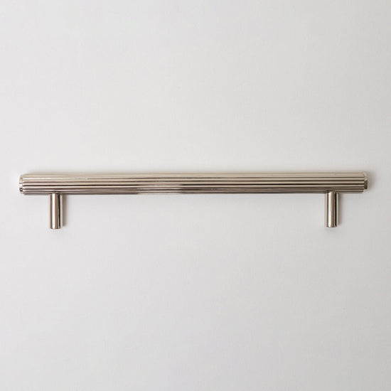 Solid Brass Straight Knurled Kitchen Pull Handles & Knobs - Polished Nickel Finish - Brass bee