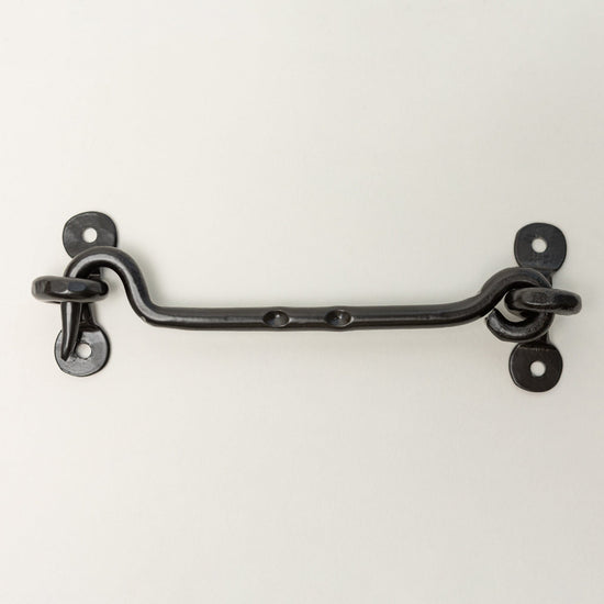 Black Cabin Hook and Eye Door Holder - 8 Sizes - Brass bee