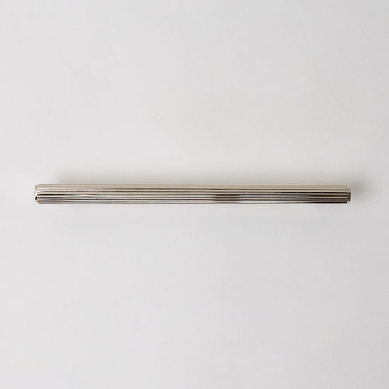 Solid Brass Straight Knurled Kitchen Pull Handles & Knobs - Polished Nickel Finish - Brass bee