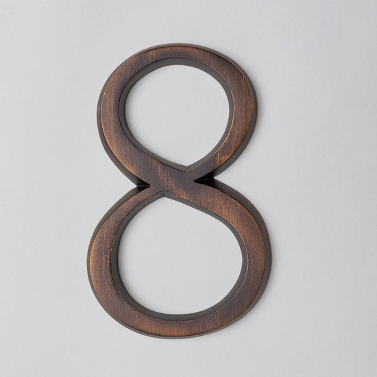 Premium Floating Plain House Numbers in Oiled Bronze Finish 0-9 - Brass bee