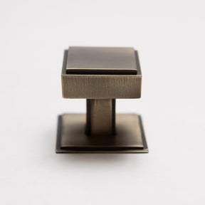Solid Brass Art Deco Kitchen Pull Handles & Knobs with Backplates - Antique Brass Finish - Brass bee