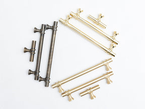 Solid Brass Plain Kitchen Pull Handles & Knobs - Brass bee
