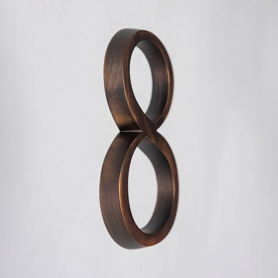 Premium Floating Plain House Numbers in Oiled Bronze Finish 0-9 - Brass bee