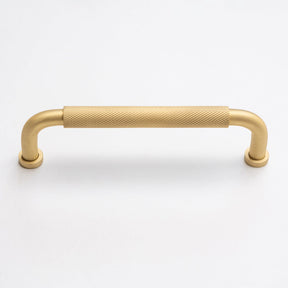 Solid Brass Curved Knurled Kitchen Pull Handles & Knobs - Brass bee