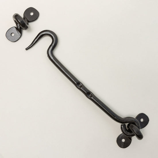 Black Cabin Hook and Eye Door Holder - 8 Sizes - Brass bee