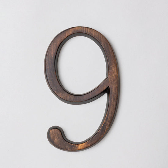 Premium Floating Plain House Numbers in Oiled Bronze Finish 0-9 - Brass bee