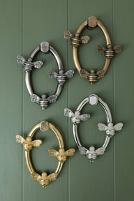 Solid Brass Nectar Bee Door Knockers - Premium Size - Brass bee