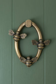Solid Brass Nectar Bee Door Knockers - Premium Size - Brass bee