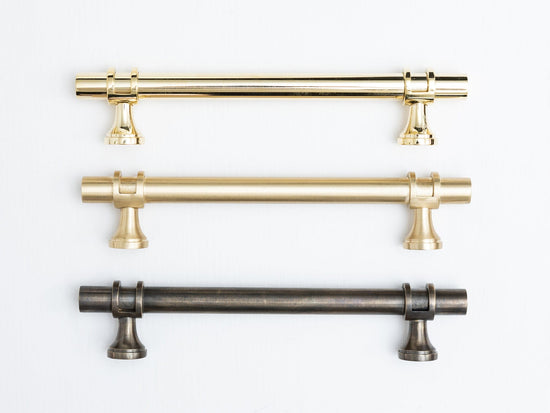 Solid Brass Plain Kitchen Pull Handles & Knobs - Brass bee