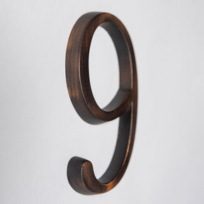 Premium Floating Plain House Numbers in Oiled Bronze Finish 0-9 - Brass bee