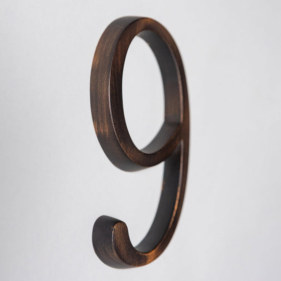 Premium Floating Plain House Numbers in Oiled Bronze Finish 0-9 - Brass bee