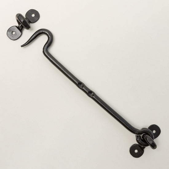 Black Cabin Hook and Eye Door Holder - 8 Sizes - Brass bee