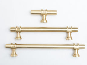 Solid Brass Plain Kitchen Pull Handles & Knobs - Brass bee