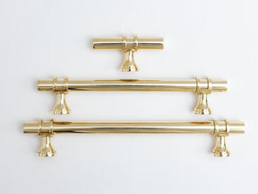 Solid Brass Plain Kitchen Pull Handles & Knobs - Brass bee
