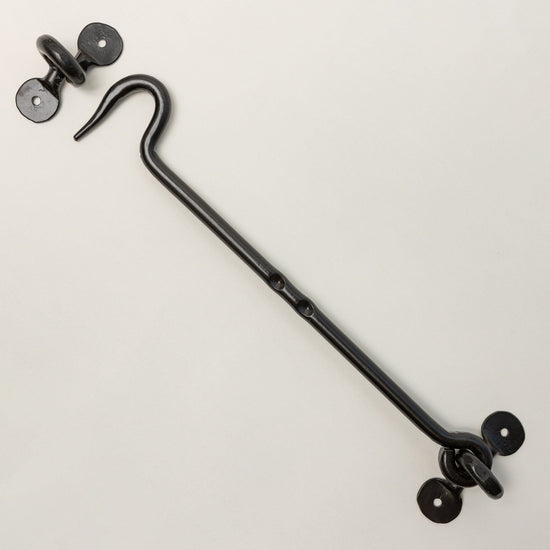 Black Cabin Hook and Eye Door Holder - 8 Sizes - Brass bee