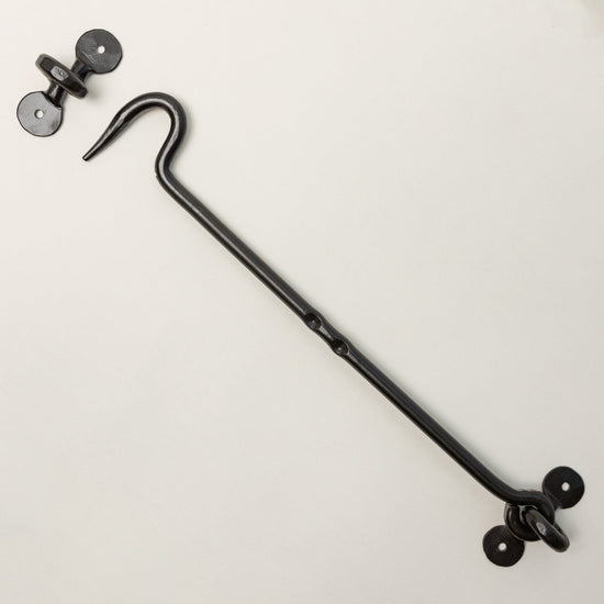 Black Cabin Hook and Eye Door Holder - 8 Sizes - Brass bee