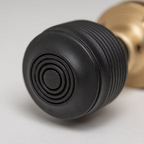Georgian Door Knobs - Ebonised & Satin Brass (Pair) | Thumbturns & Latches - Brass bee