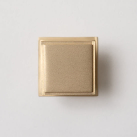 Solid Brass Art Deco Kitchen Pull Handles & Knobs with Backplates - Satin Brass Finish - Brass bee