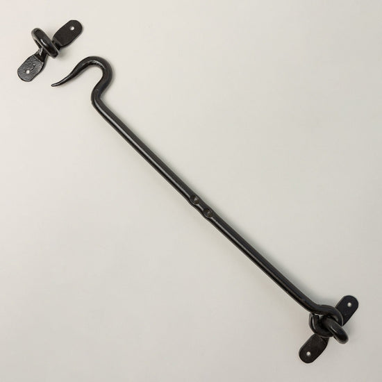 Black Cabin Hook and Eye Door Holder - 8 Sizes - Brass bee