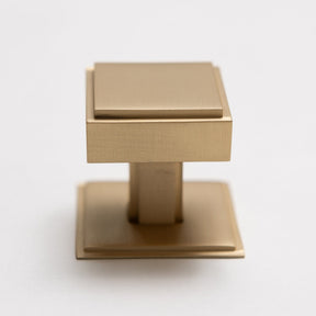 Solid Brass Art Deco Kitchen Pull Handles & Knobs with Backplates - Satin Brass Finish - Brass bee