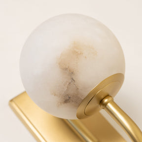 Alabaster Globe Wall Light – Solid Brass Wall Sconce - Brass bee
