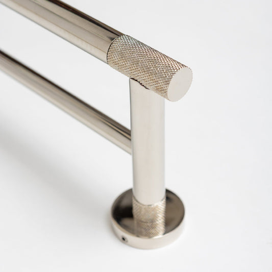Nickel Finish Knurled Bathroom Accessory Range