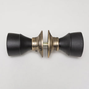 Ringed Door Knobs - Ebonised & Antique Brass (Pair) | Thumbturns & Latches - Brass bee
