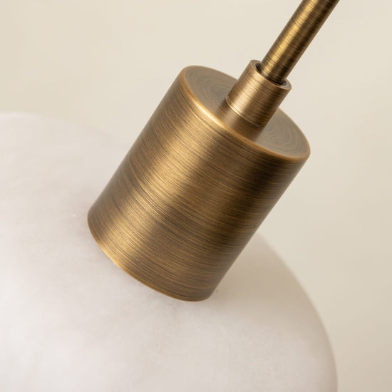 Alabaster Pendant Light – Solid Brass Hanging Light - Brass bee