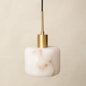 Alabaster Pendant Light – Solid Brass Hanging Light - Brass bee