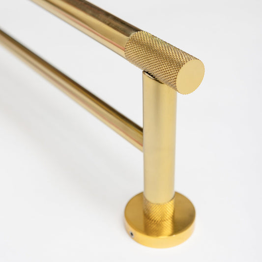Brass Finish Knurled Bathroom Accessory Range